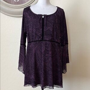 RIPE LIMITED Purple Paisley Blouse. XXL made in Australia